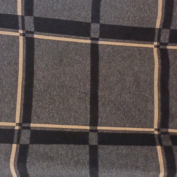Nina Leonard, sz L, black, tan & gray plaid, pull on pencil skirt. Super soft. - Picture 2 of 8